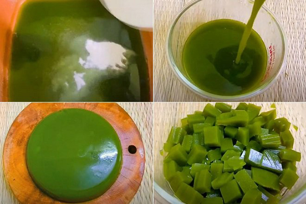 Cắt nhỏ các viên thạch bỏ vào trà sữa