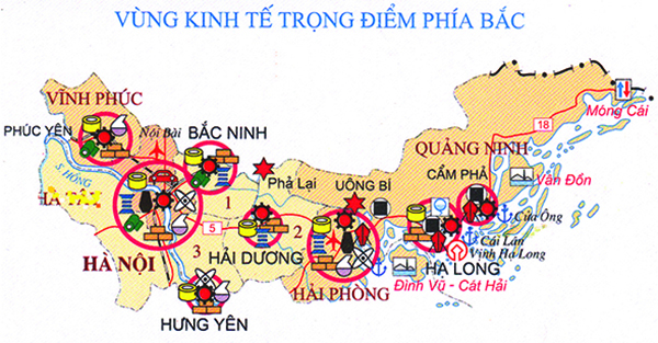 Vùng kinh tế trọng điểm phía Bắc tập trung phát triển các ngành kinh tế trọng điểm