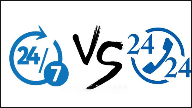 Sự khác biệt giữa 24/7 và 24/24