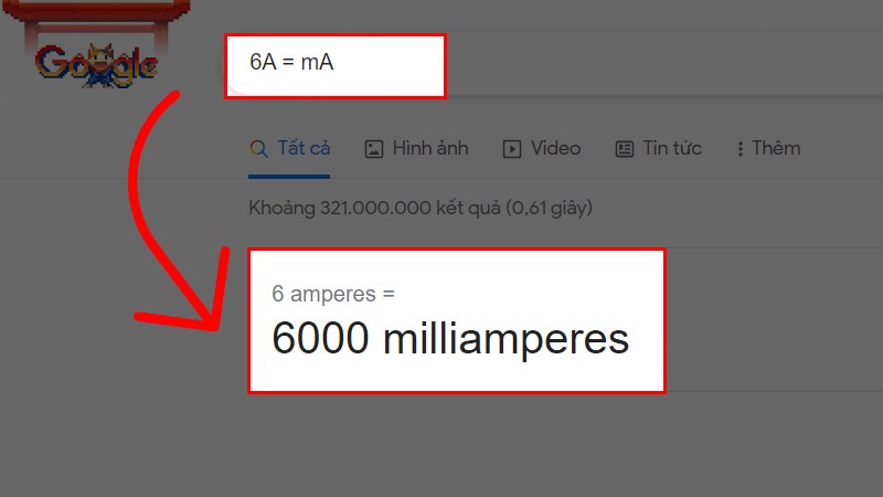 Cách tính Ampe bằng công cụ Google