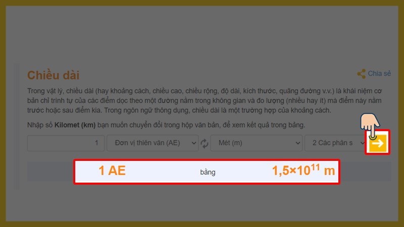 Nhấn chọn dấu mũi tên để chuyển đổi
