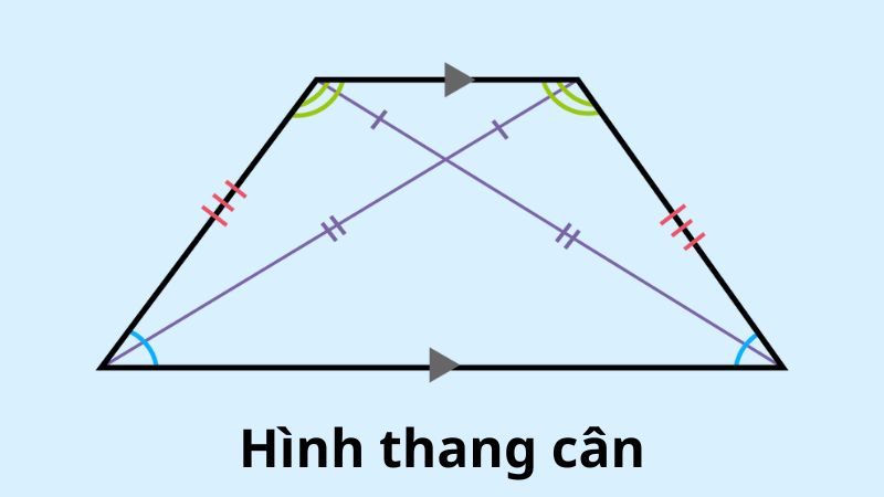 Hình thang cân có hai góc kề một cạnh đáy bằng nhau