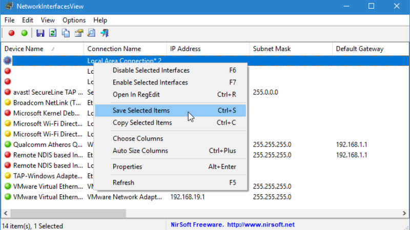 NetworkInterfacesView