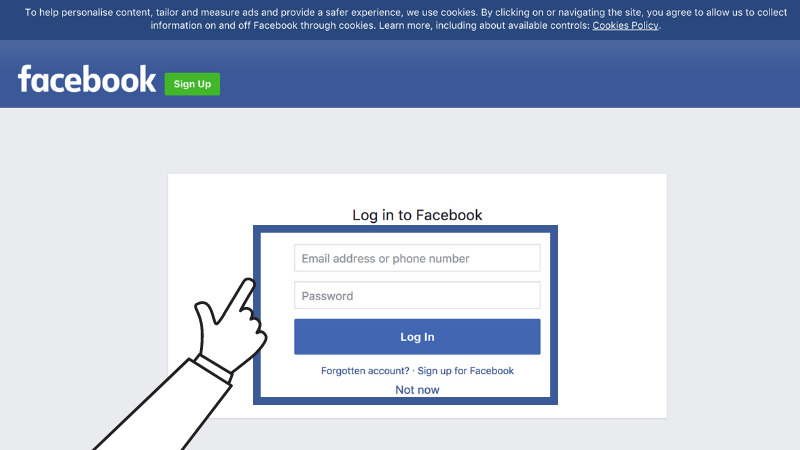 Đăng nhập vào tài khoản Facebook của bạn.