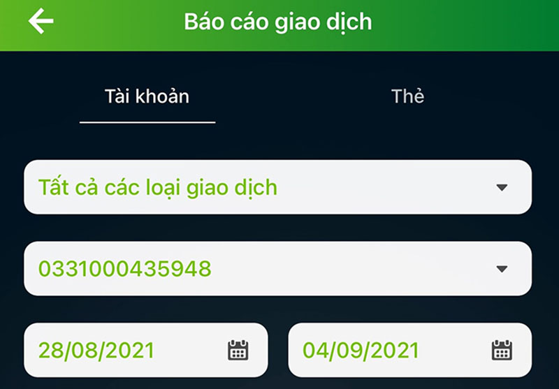 Sao kê trực tuyến tại ứng dụng VCB - Mobile Banking của ngân hàng Vietcombank