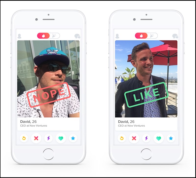 Quẹt trái là "dislike", quẹt phải là "like"