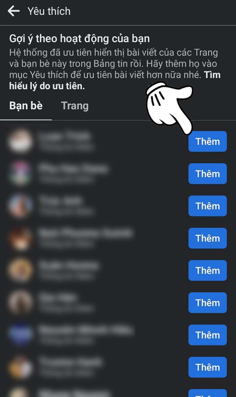 Chọn đối tượng đặt sao vàng