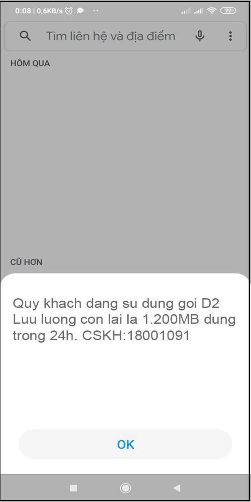 Cách kiểm tra dung lượng còn dư của gói cước