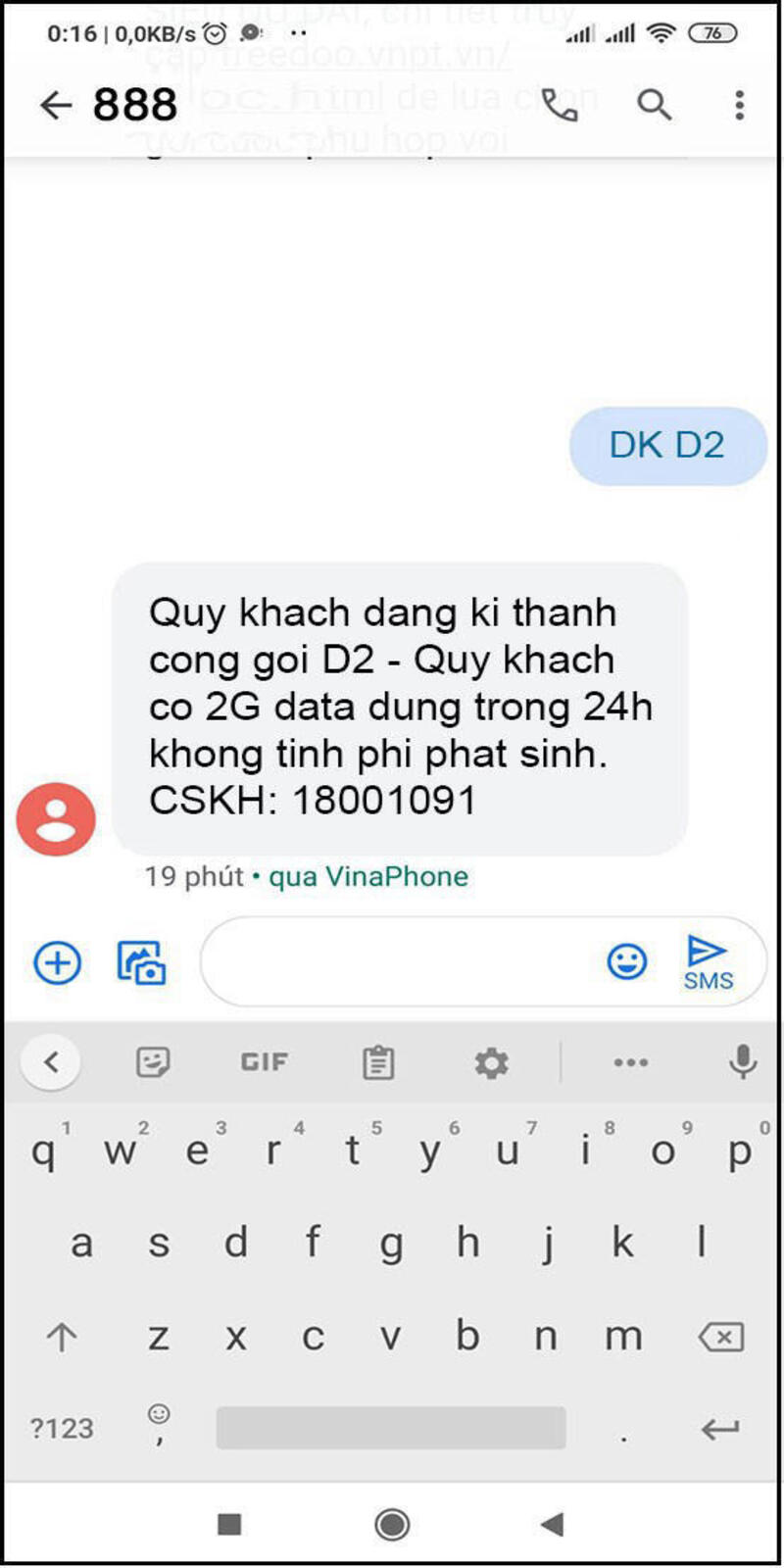 Bạn sẽ nhận được thông báo đã đăng kí thành công