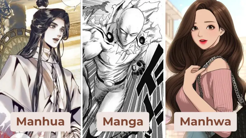 Manga, Manhua và Manhwa là ba loại truyện tranh có nguồn gốc từ ba quốc gia châu Á