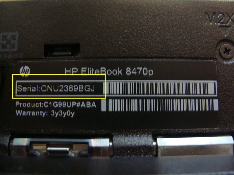 Xem Serial trên vỏ máy