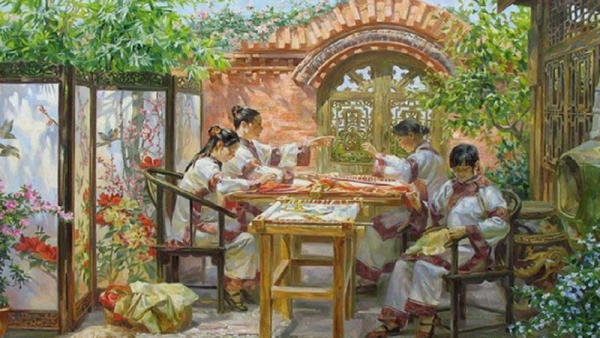 Ngày Thất tịch các cô gái trẻ thể hiện sự khéo tay của bản thân