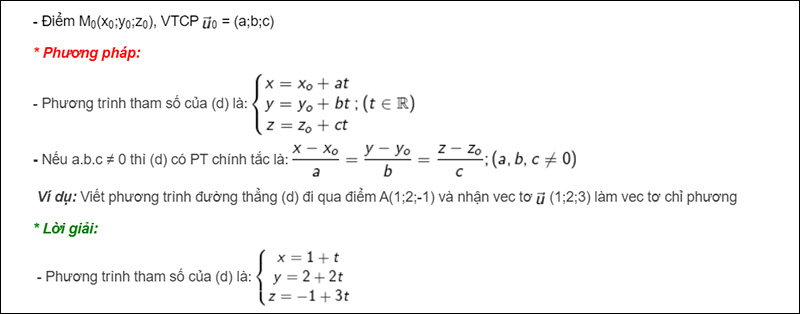 Viết phương trình đường thẳng bằng cách xác định vectơ chỉ phương