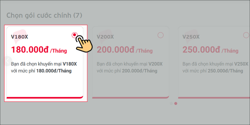 Chọn Gói cước theo nhu cầu sử dụng