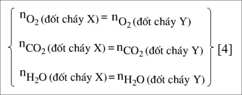 Khi đốt cháy hỗn hợp X hay hỗn hợp Y đều cho ta các kết quả sau