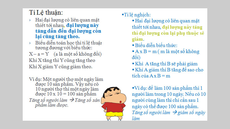 Đại lượng tỉ lệ thuận, tỉ lệ nghịch