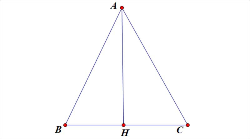 Công thức tính đường cao trong tam giác cân