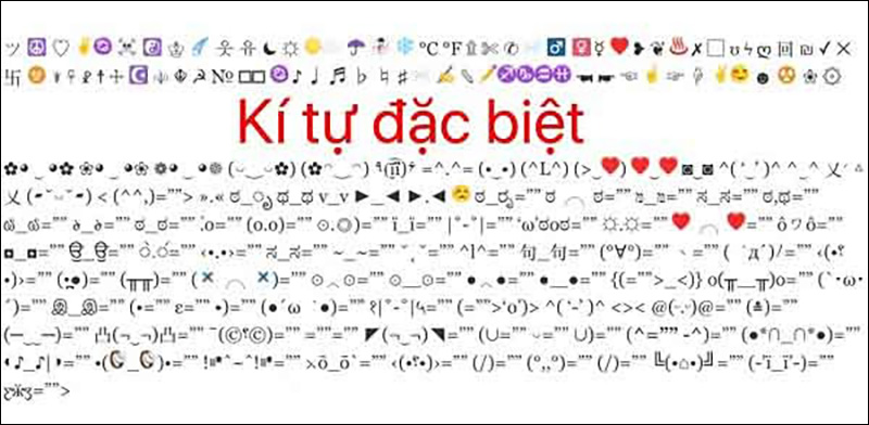 Kí tự đặc biệt là gì?