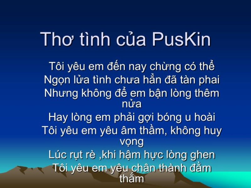 Giới thiệu bài thơ Tôi yêu em