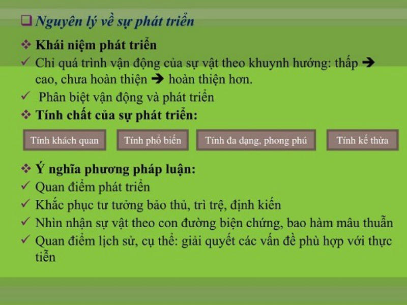Ý nghĩa của nguyên lý về sự phát triển