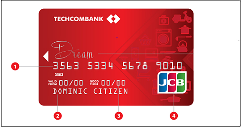 Thẻ JCB DreamCard của ngân hàng TMCP Kỹ thương Việt Nam (Techcombank)