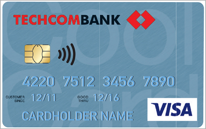 Thẻ VISA của ngân hàng Techcombank