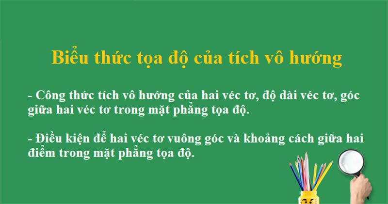 Biểu thức tọa độ của tích vô hướng