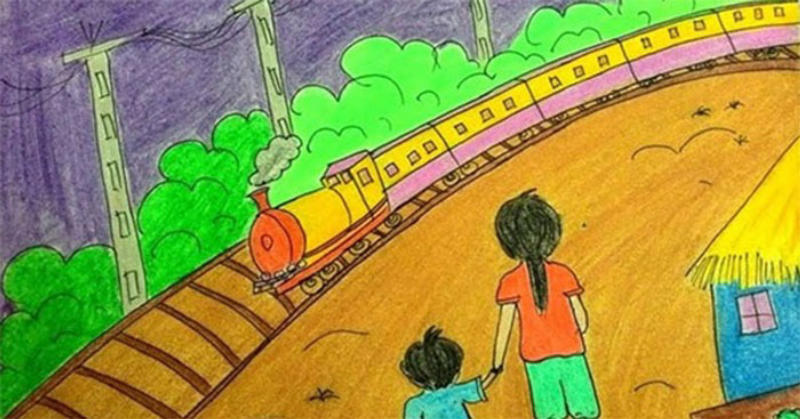 Phân tích hình ảnh đoàn tàu trong hai đứa trẻ