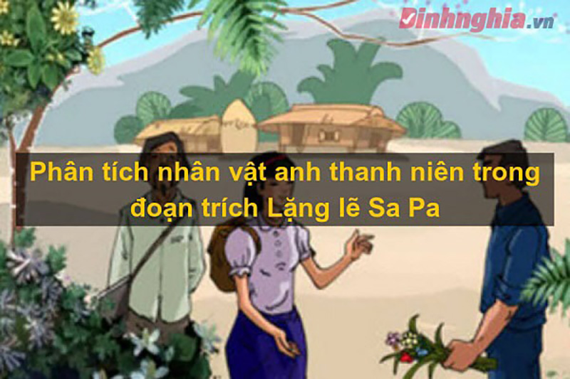 Cảnh gặp mặt giữa anh thanh niên, ông họa sĩ già và cô kĩ sư