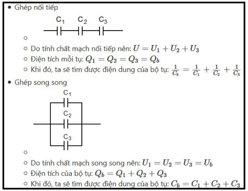 Những cách ghép tụ điện thường gặp