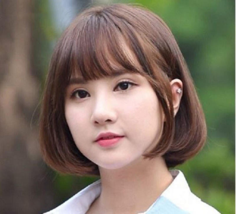 Tóc ngắn cho mặt tròn