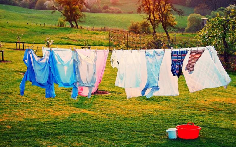 Phơi quần áo dưới ánh nắng mặt trời giúp tiệt trùng vi khuẩn