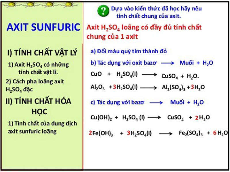 Axit sunfuric 𝐻2𝑆𝑂4