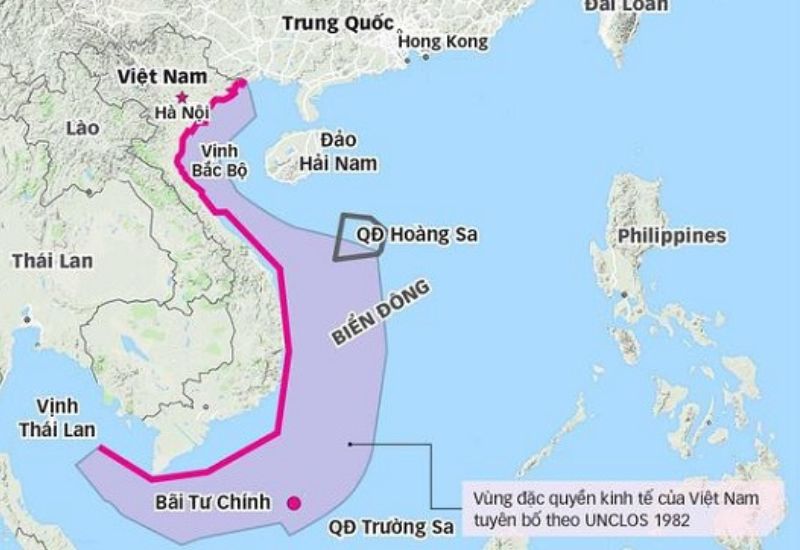 Vị trí vùng đặc quyền kinh tế