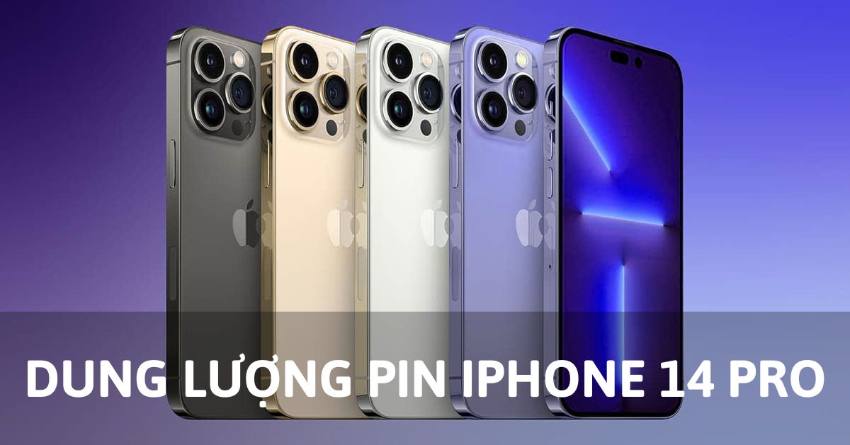dung lượng pin iphone 14 pro
