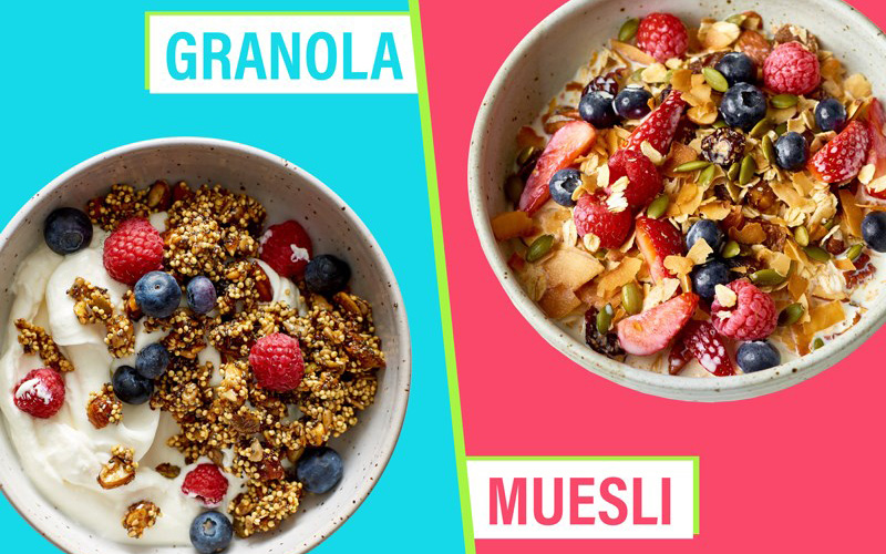 Granola khác gì so với Muesli?