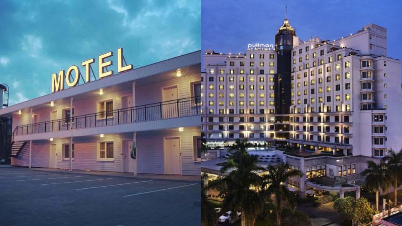 motel có quy mô nhỏ hơn hotel