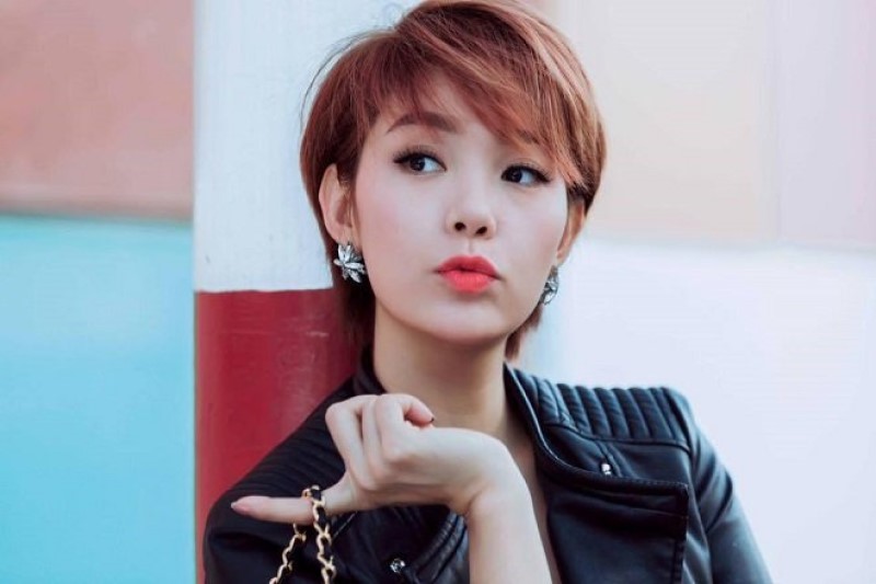 Tóc tém đẹp kiểu mái xéo