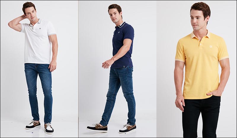 Áo polo nam mặc với quần jeans