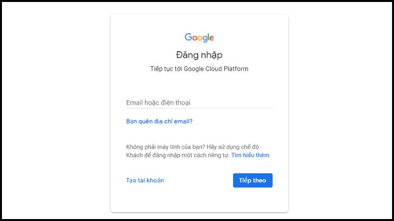 Đăng nhập vào tài khoản Google