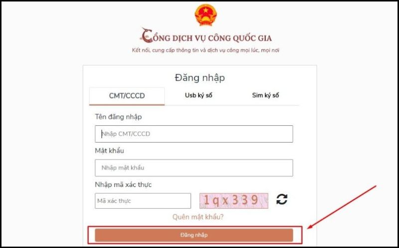 Nhập thông tin cá nhân và ấn đăng nhập Nhập thông tin cá nhân và ấn đăng nhập