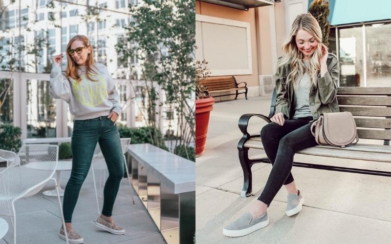 Sweatshirt và giày lười