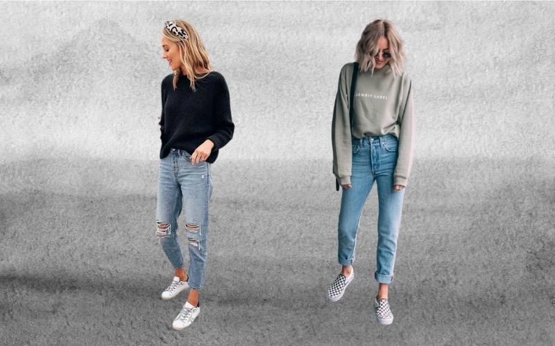 Sweatshirt và quần jeans