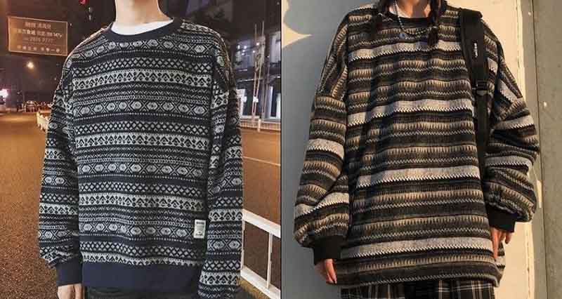 Áo sweater họa tiết