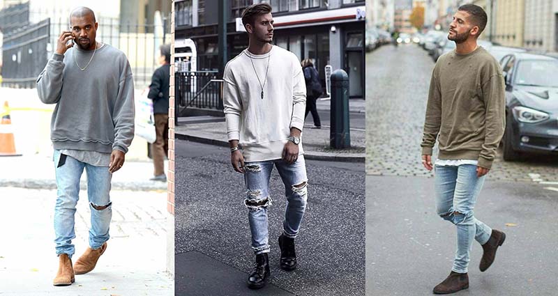 Phối áo sweater với quần jeans