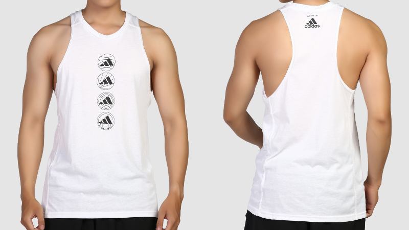 Áo Tank Top Chạy Bộ Nam Adidas Run Logo GV1355