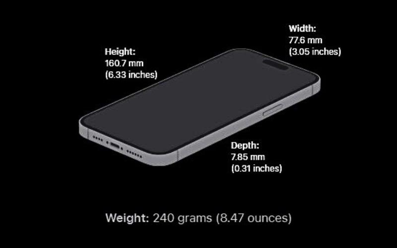 Kích thước iPhone 14 Pro Max