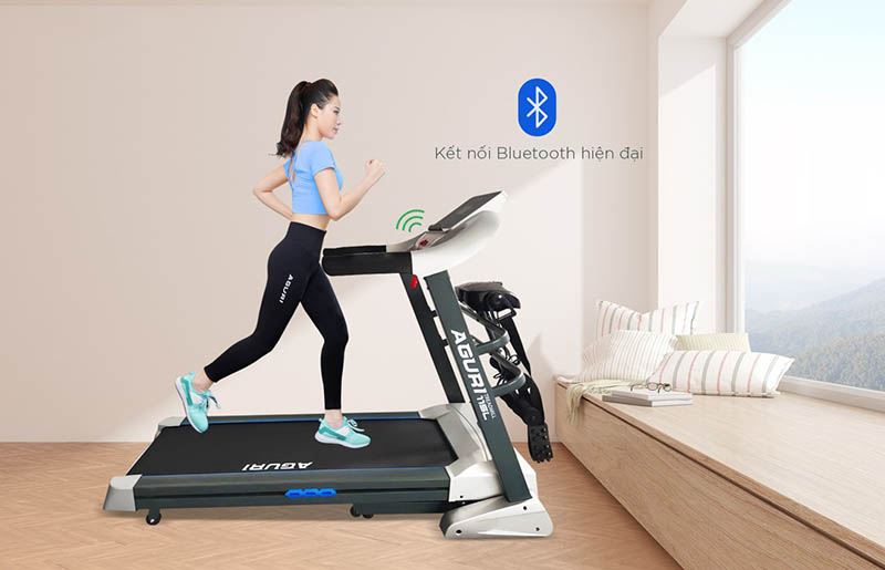 Máy chạy bộ Aguri được trang bị nhiều tiện ích đi kèm