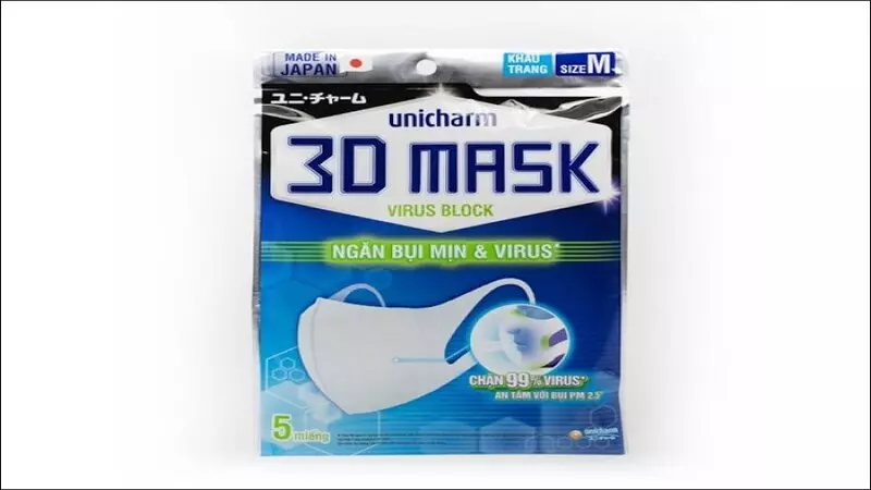 Khẩu trang Unicharm 3D Mask Virus Block