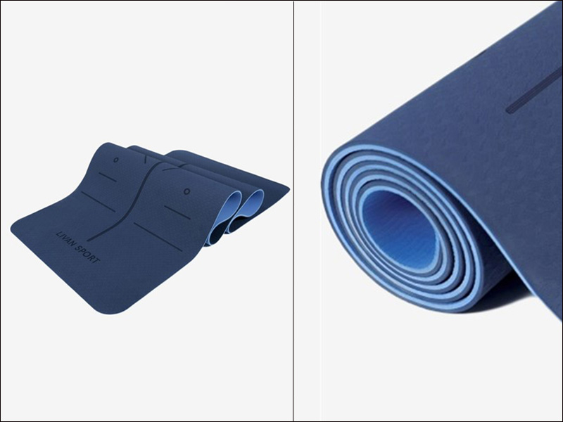 Thảm Yoga Livan có chất liệu từ cao su tự nhiên giúp hạn chế trơn trượt
